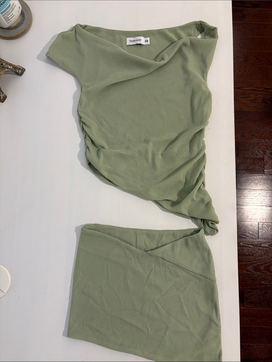 Tiger Mist Dresses & Skirts - Tiger Mist Olive Green Two-Piece Mini Skirt Set